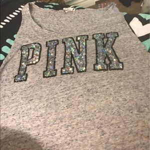 PINK/victoria’s secret grey tank/crop top